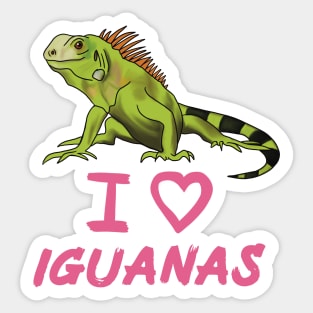 I Love Iguanas for Iguana Lovers, Pink Sticker